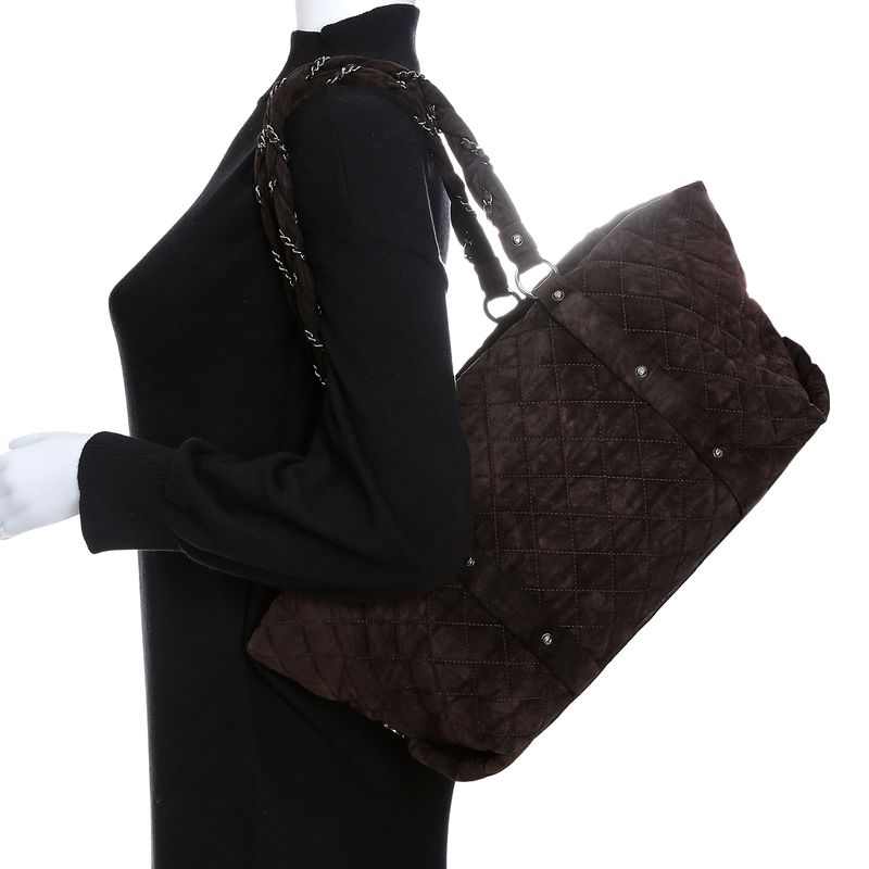 Bolsa-Chanel-Lady-Braid-Camurca-Marrom