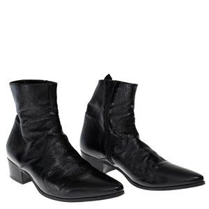 Bota Saint Laurent Couro Preta