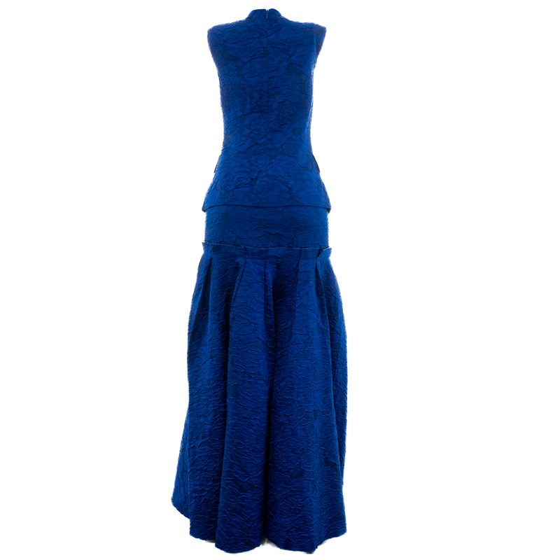 Conjunto-Carolina-Herrera-Saia-e-Blusa-Texturizado-Azul