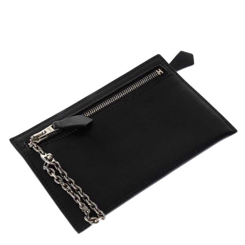 Porta-Cartao-Hermes-Couro-Preto