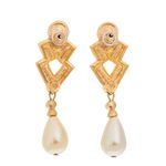 Brinco-Swarovski-Pendente-Esfera-Perolada-e-Cristais-Dourado