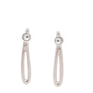 Brinco Swarovski Comprido Cristais Prateado