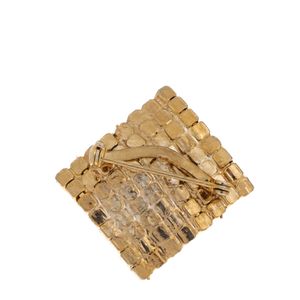 Broche Quadrado Cristais Verdes
