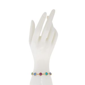 Pulseira Swarovski Dourada Cristais 3 Cores