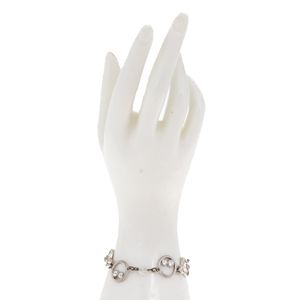 Pulseira Swarovski Circulos Prateados e Cristais