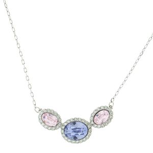 Colar Swarovski Cristais Rosa e Roxo