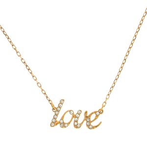 Colar Swarovski Love Dourado com Cristais