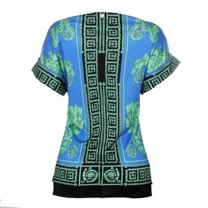 Blusa Versace Collection Estampa Verde e Azul