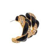 Brinco-Swarovski-Meia-Argola-Gomos-Pretos-e-Cristais
