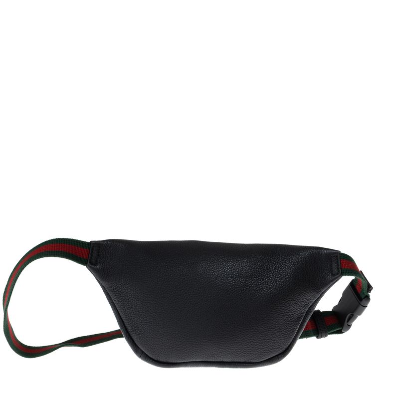Pochete-Gucci-Logo-Couro-Preta
