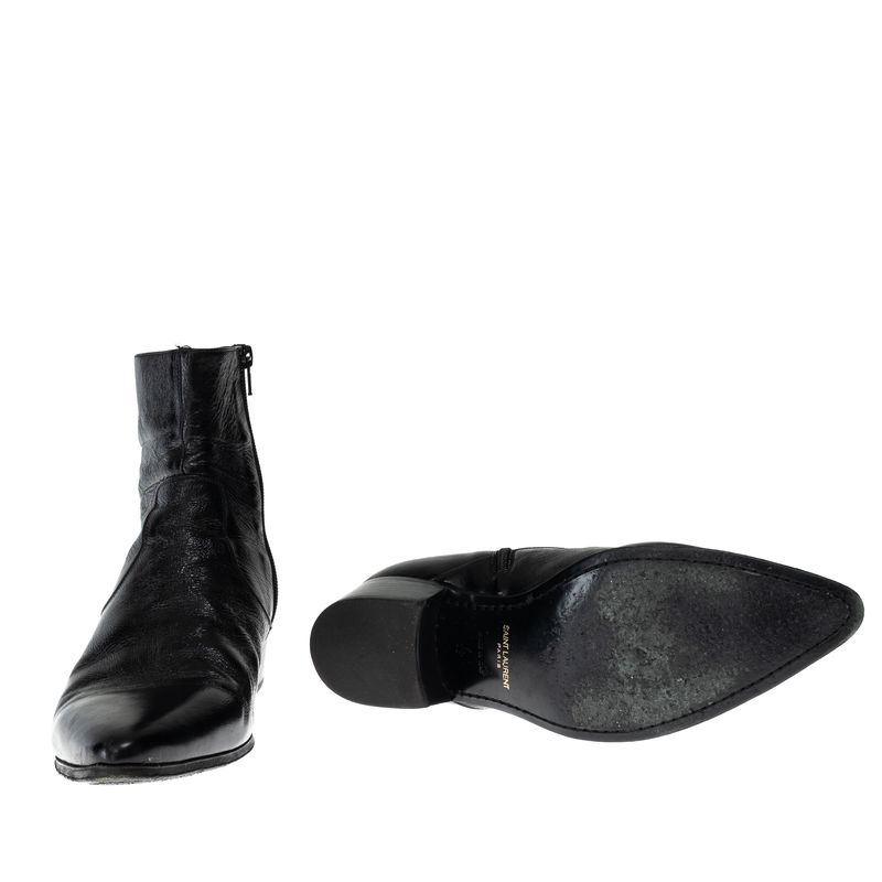 Bota-Saint-Laurent-Couro-Preta