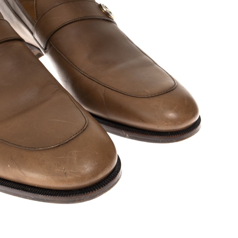 Mocassim-Gucci-GG-Interlocking-Couro-Caramelo