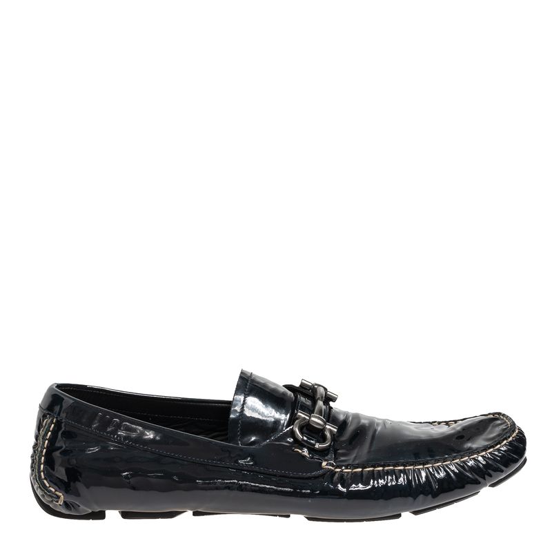 Mocassim-Salvatore-Ferragamo-Gancini-Verniz-Azul