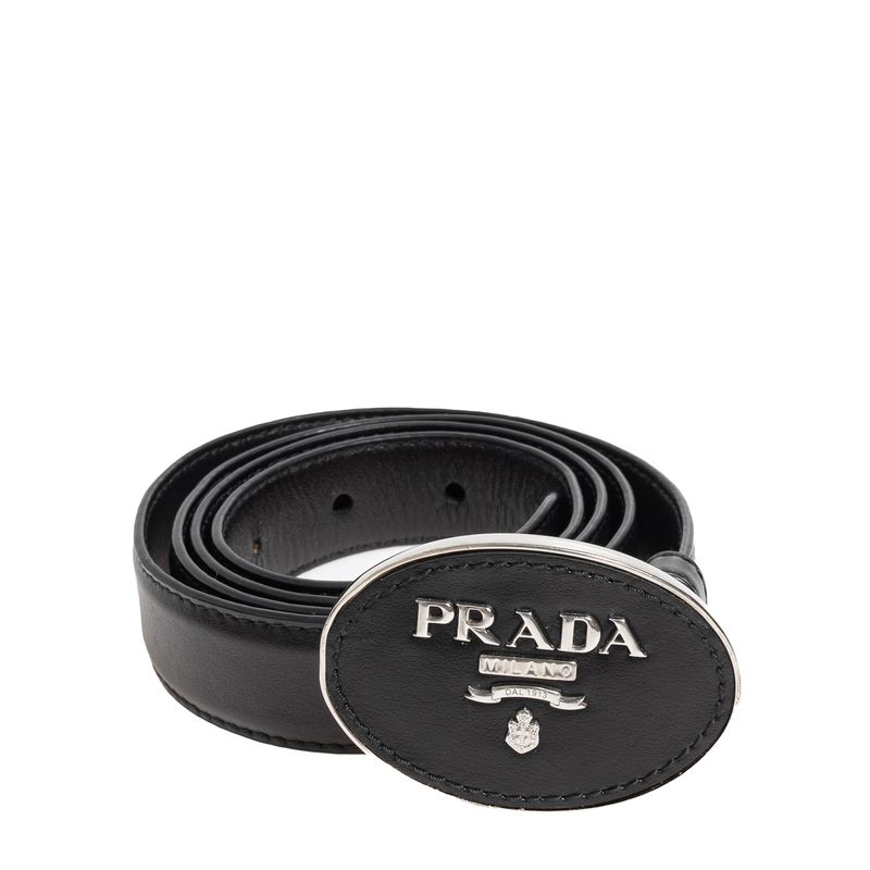 Cinto-Prada-Logo-Couro-Preto