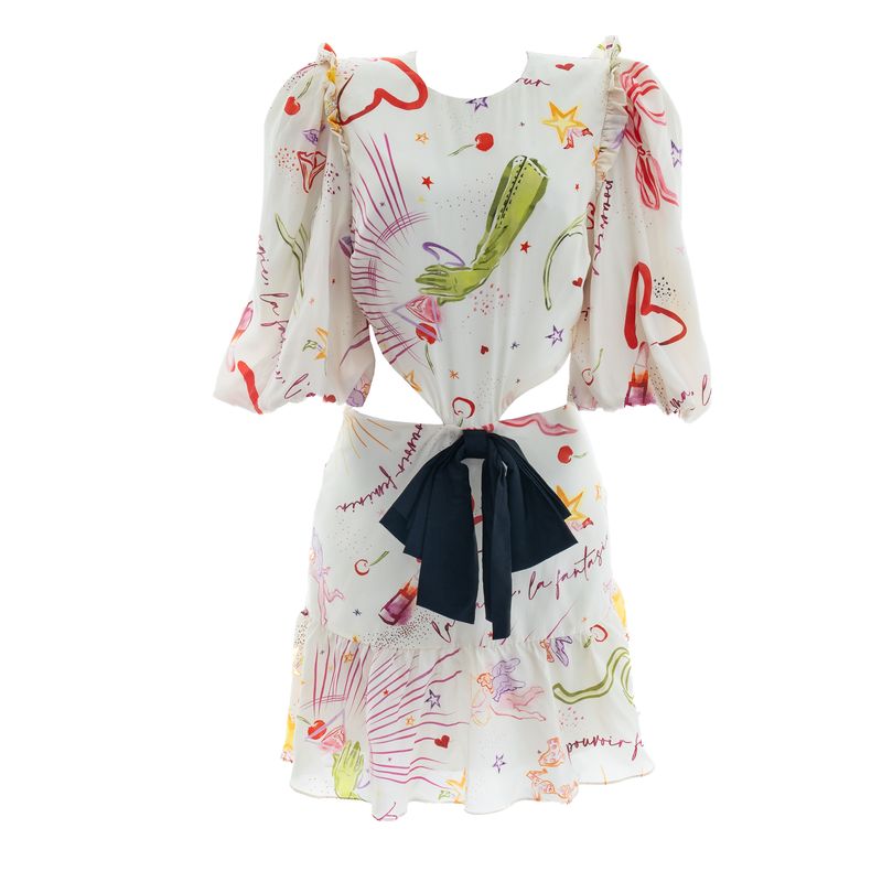 Vestido-Adriana-Degreas-Estampado-Laco-Preto