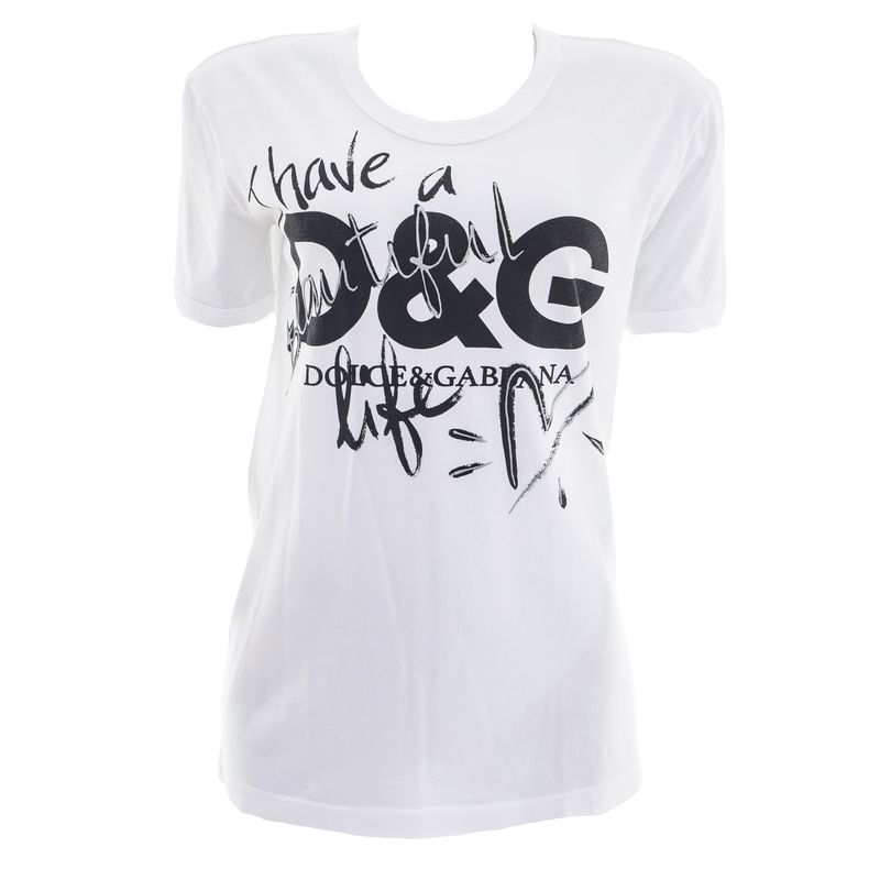 Camiseta-Dolce---Gabbana-Beaultiful-Life-Branca