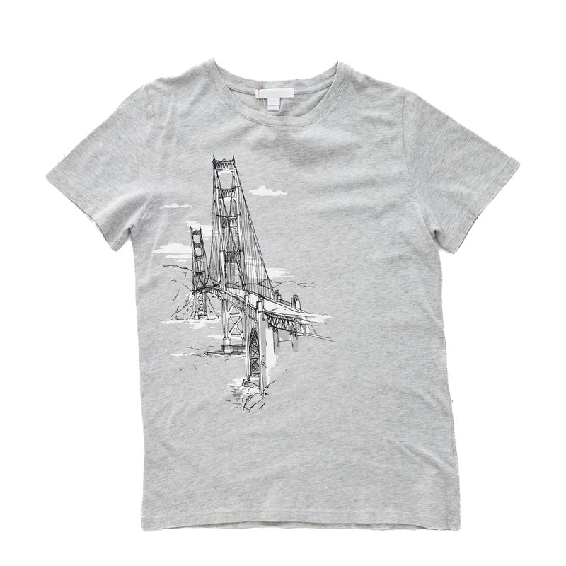 Camiseta-Burberry-Infantil-Estampa-Ponte-Cinza