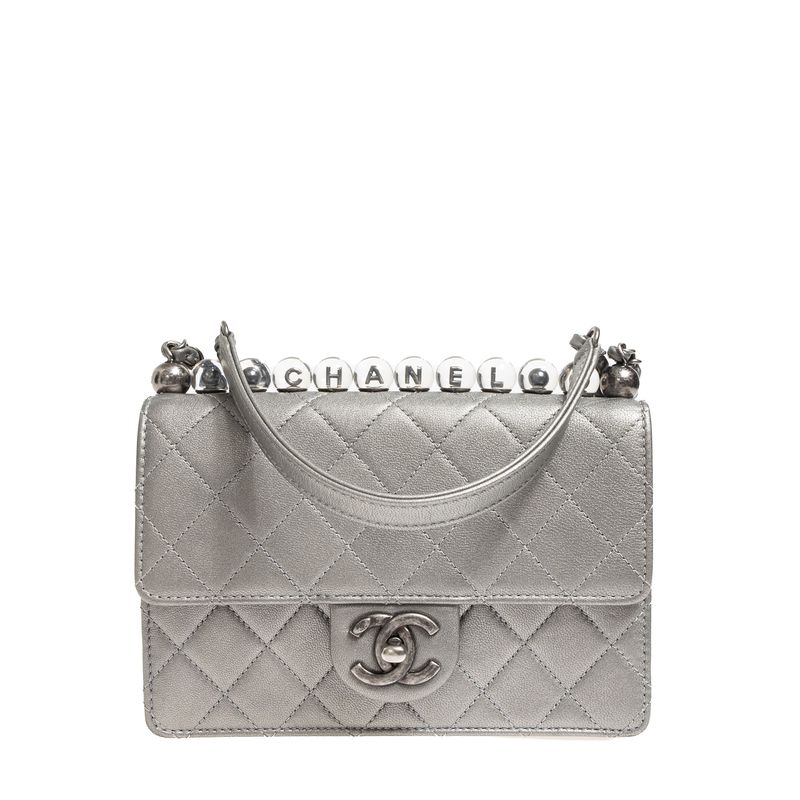 Bolsa-Chanel-Esferas-Mini-Transversal-Prateada