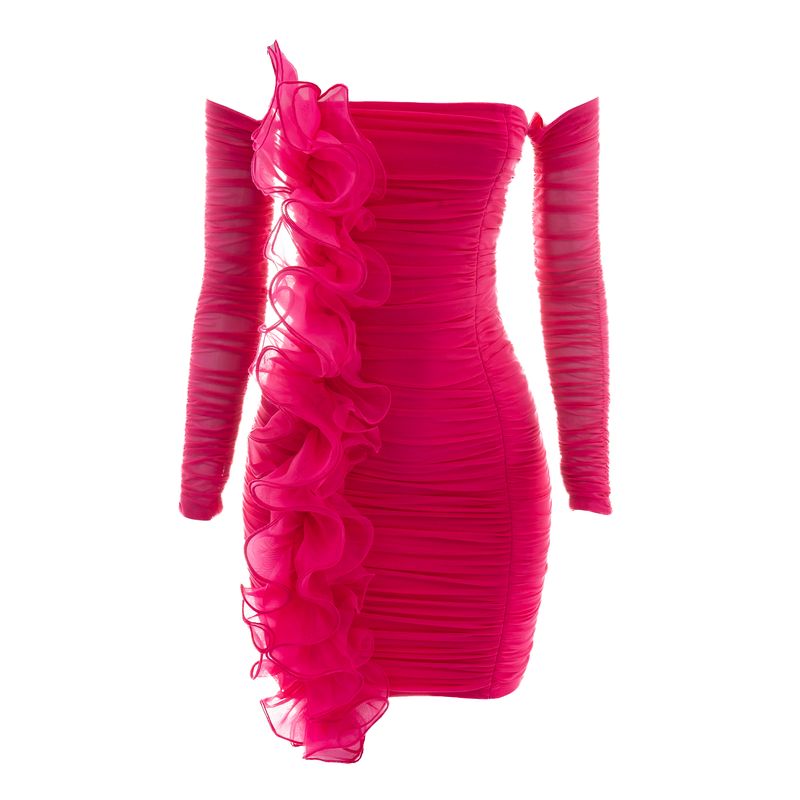Vestido-Babado-Rosa
