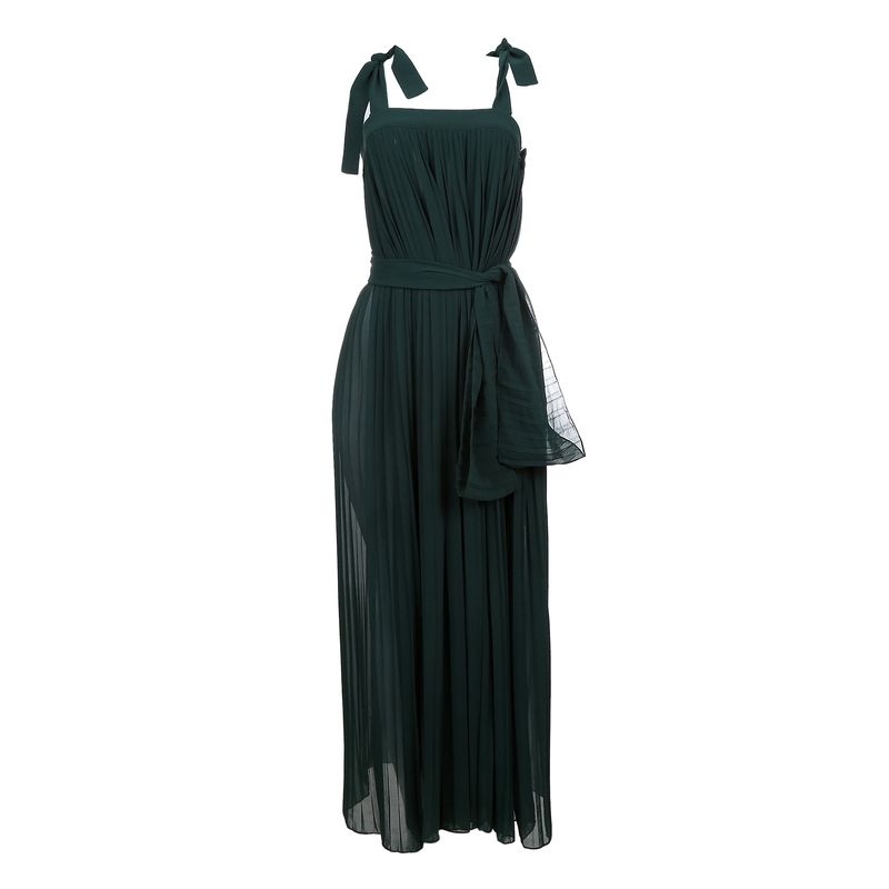 Vestido-Adriana-Degreas-Plissado-Verde-Escuro-