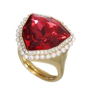 Anel Swarovski Cristal Vermelho