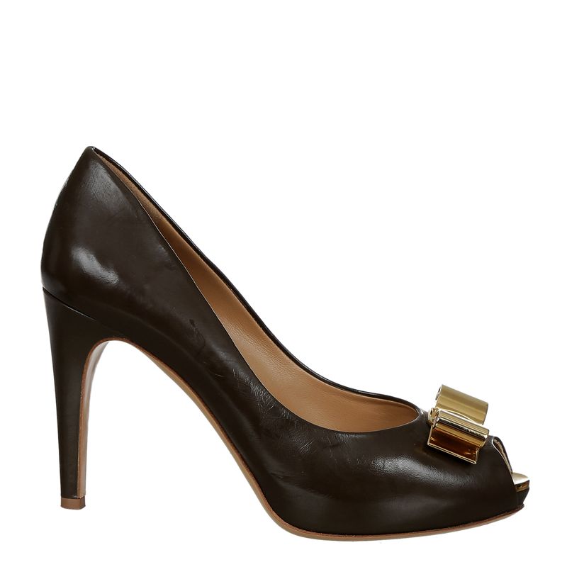 Peep-Toe-Salvatore-Ferragamo-Couro-Marrom