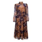 Vestido-Max-Mara-Floral-Marrom-e-Roxo-