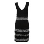 Vestido-Carolina-Herrera-Trico-Preto-e-Branco-