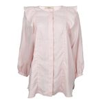 Camisa-Max-Mara-Linho-Babados-Rosa-