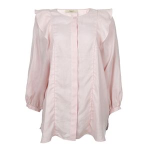 Camisa Max Mara Linho Babados Rosa
