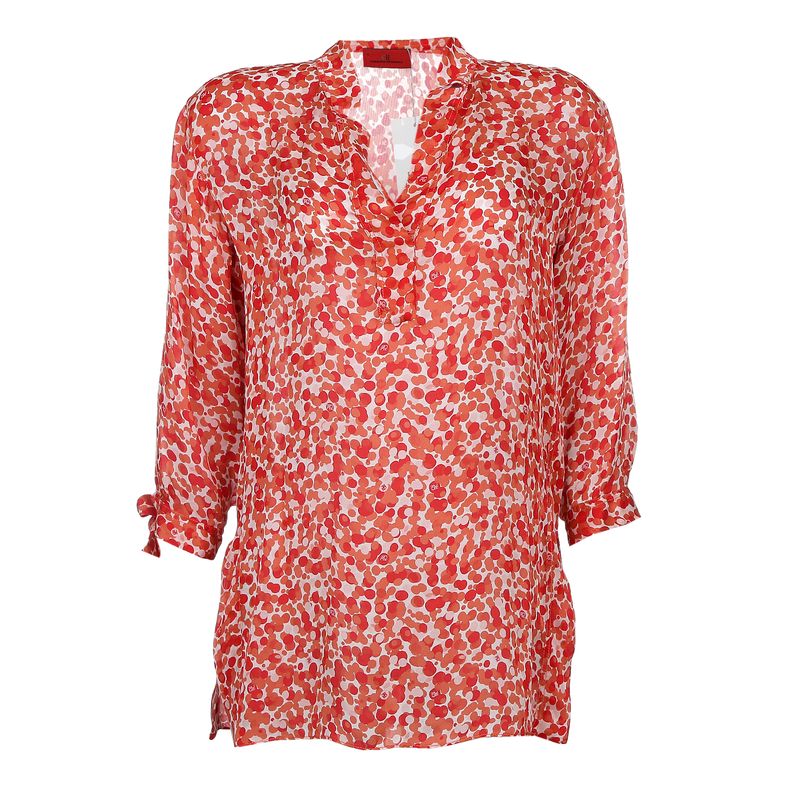 Blusa-Carolina-Herrera-Seda-Vermelha-e-Branca
