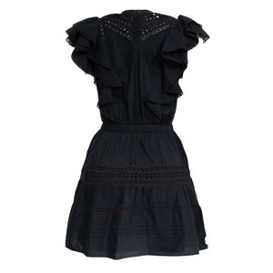 Vestido Love Shack Fancy Renda Algodão Preto