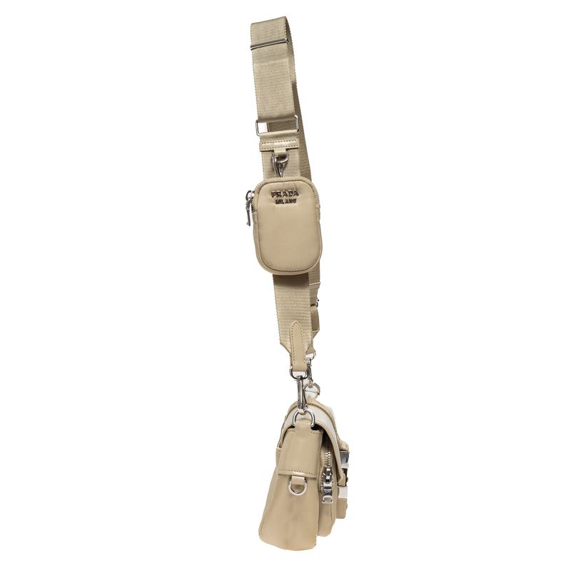 Bolsa-Prada-Pocket-Couro-Escovado-e-Nylon-Bege