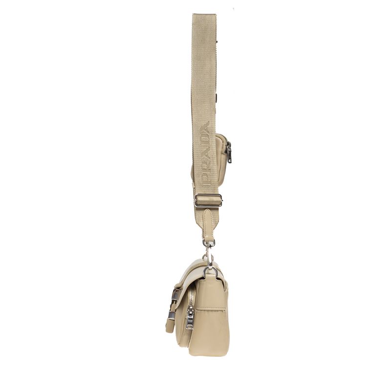 Bolsa-Prada-Pocket-Couro-Escovado-e-Nylon-Bege