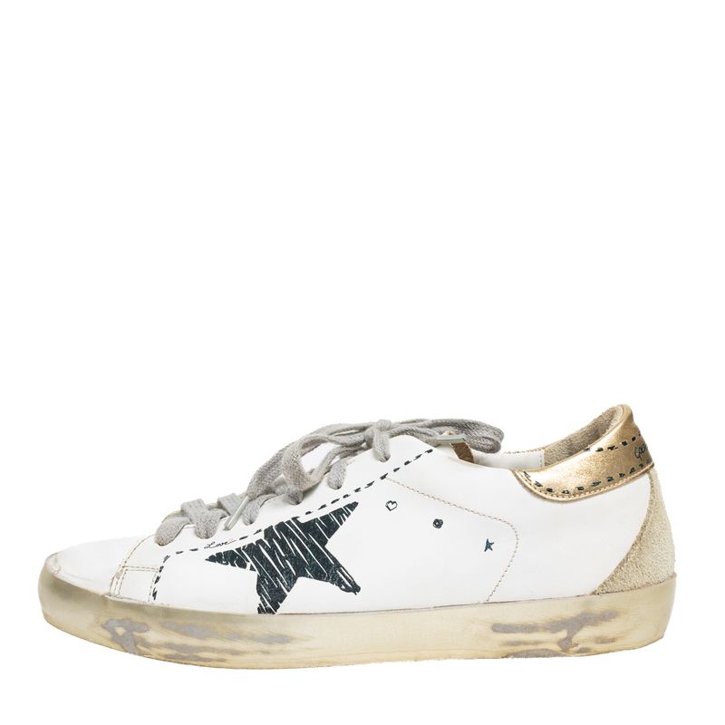 Tenis-Golden-Goose-Super-Star-Branco-e-Preto