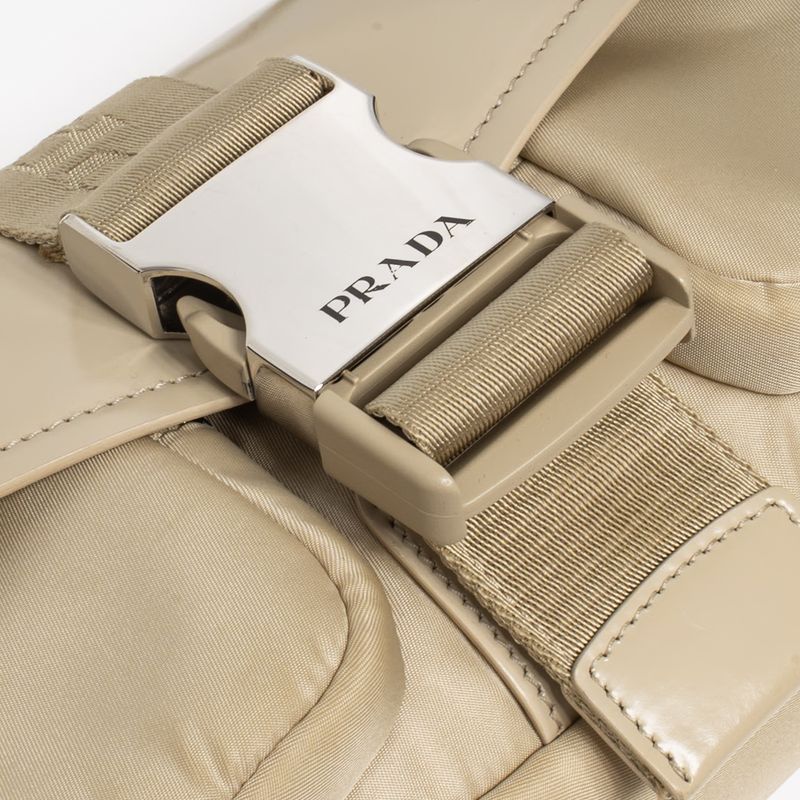 Bolsa-Prada-Pocket-Couro-Escovado-e-Nylon-Bege