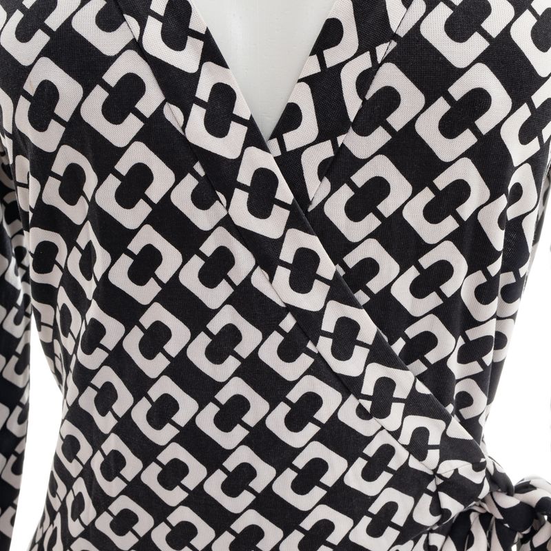 Vestido-Diane-von-Furstenberg-Estampado-Preto-e-Branco