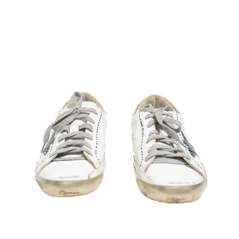 Tenis-Golden-Goose-Super-Star-Branco-e-Preto
