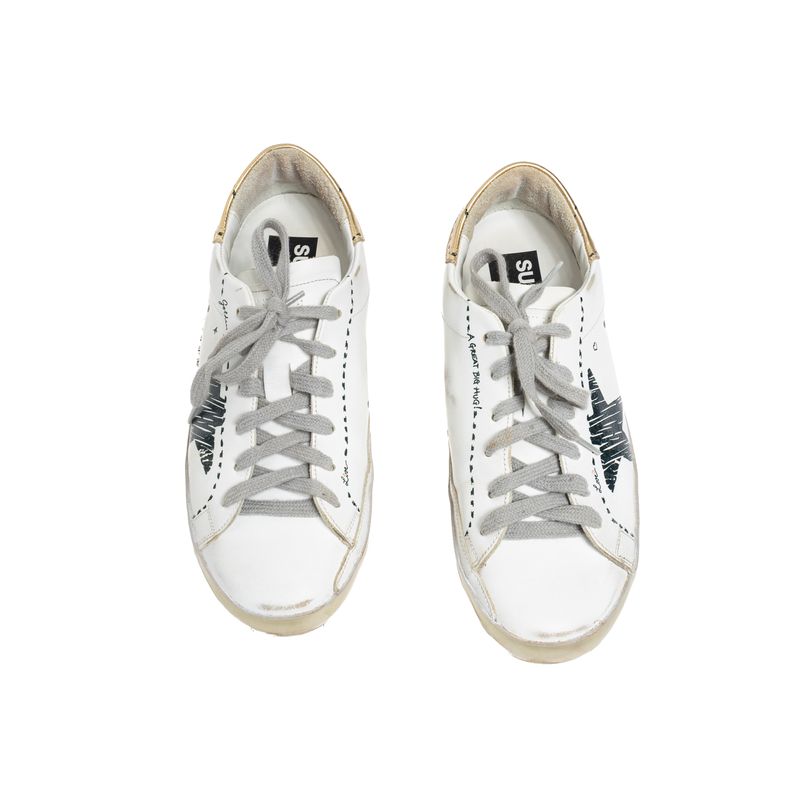 Tenis-Golden-Goose-Super-Star-Branco-e-Preto