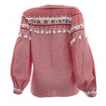 Blusa-Dodo-Bar-Or-Pompons-Algodao-Vermelho-e-Branco