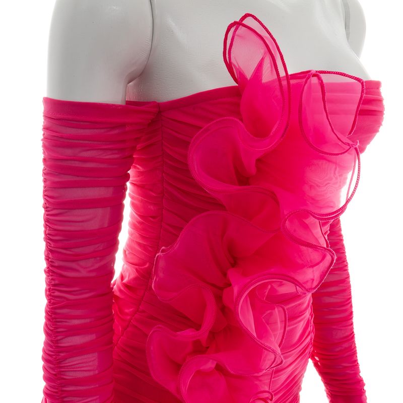 Vestido-Babado-Rosa