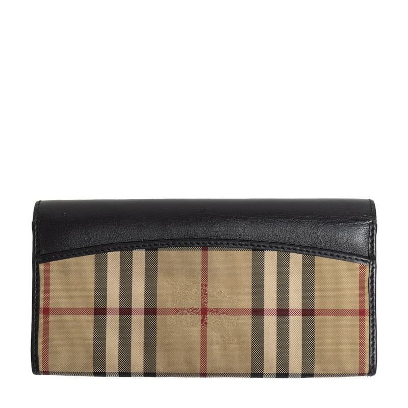 Carteira-Burberry-Porter-Continental-House-Check-Preta