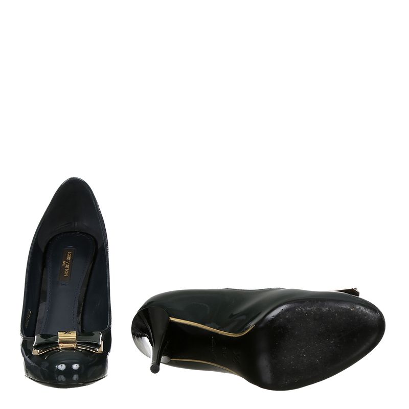 Pump-Louis-Vuitton-Verniz-Verde-e-Preto-