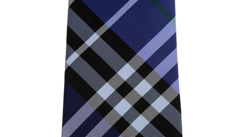 Gravata Burberry Estampada Azul Brecho de luxo Prettynew