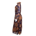 Vestido-Max-Mara-Floral-Marrom-e-Roxo-