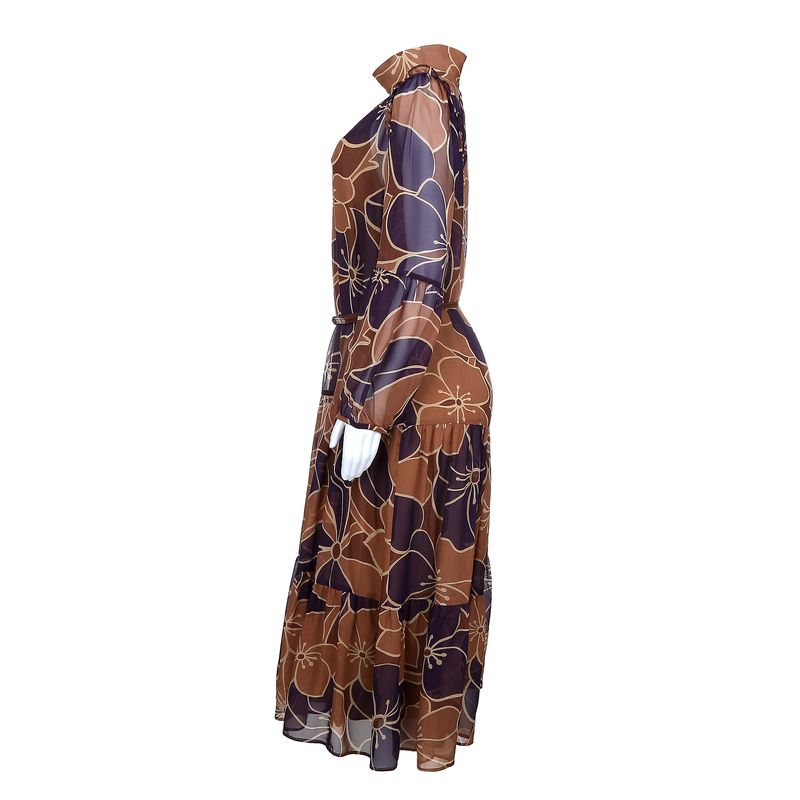 Vestido-Max-Mara-Floral-Marrom-e-Roxo-