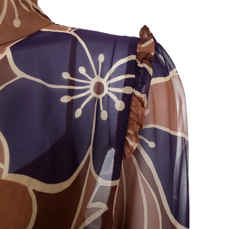 Vestido-Max-Mara-Floral-Marrom-e-Roxo-