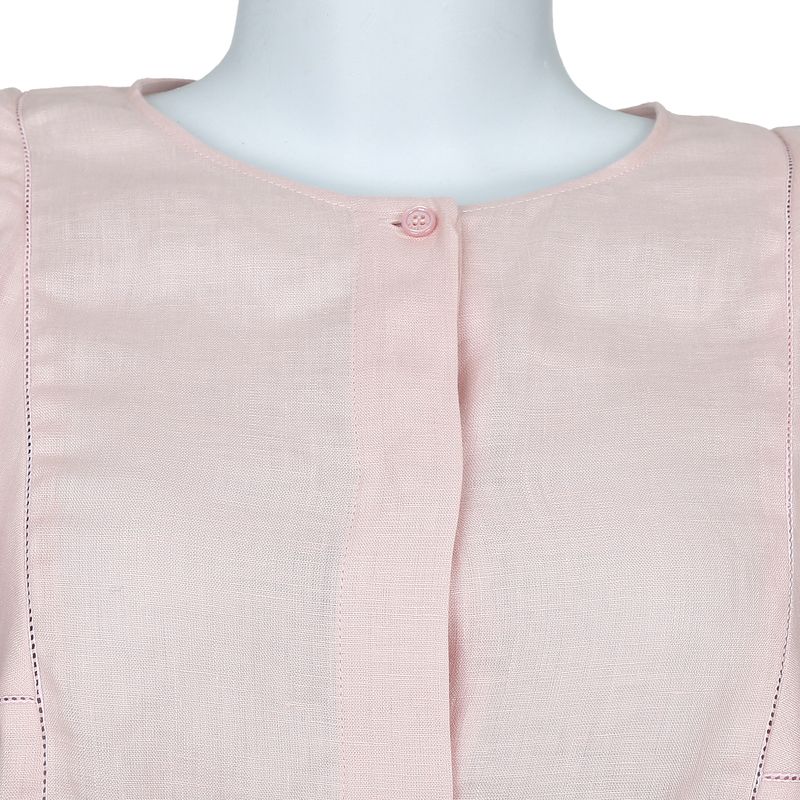 Camisa-Max-Mara-Linho-Babados-Rosa-