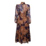 Vestido-Max-Mara-Floral-Marrom-e-Roxo-