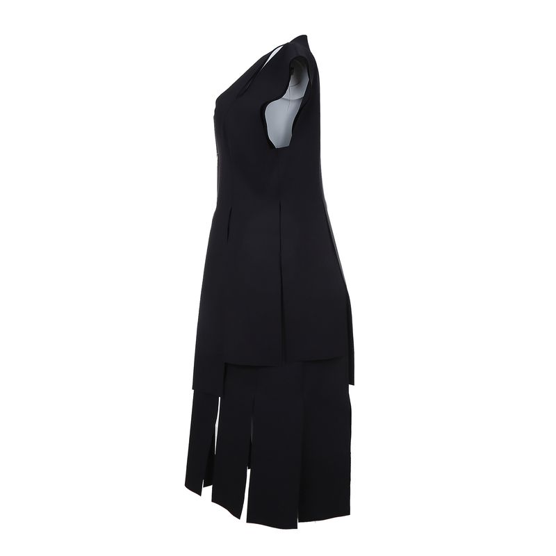 Vestido-Gloria-Coelho-Franjas-Preto-